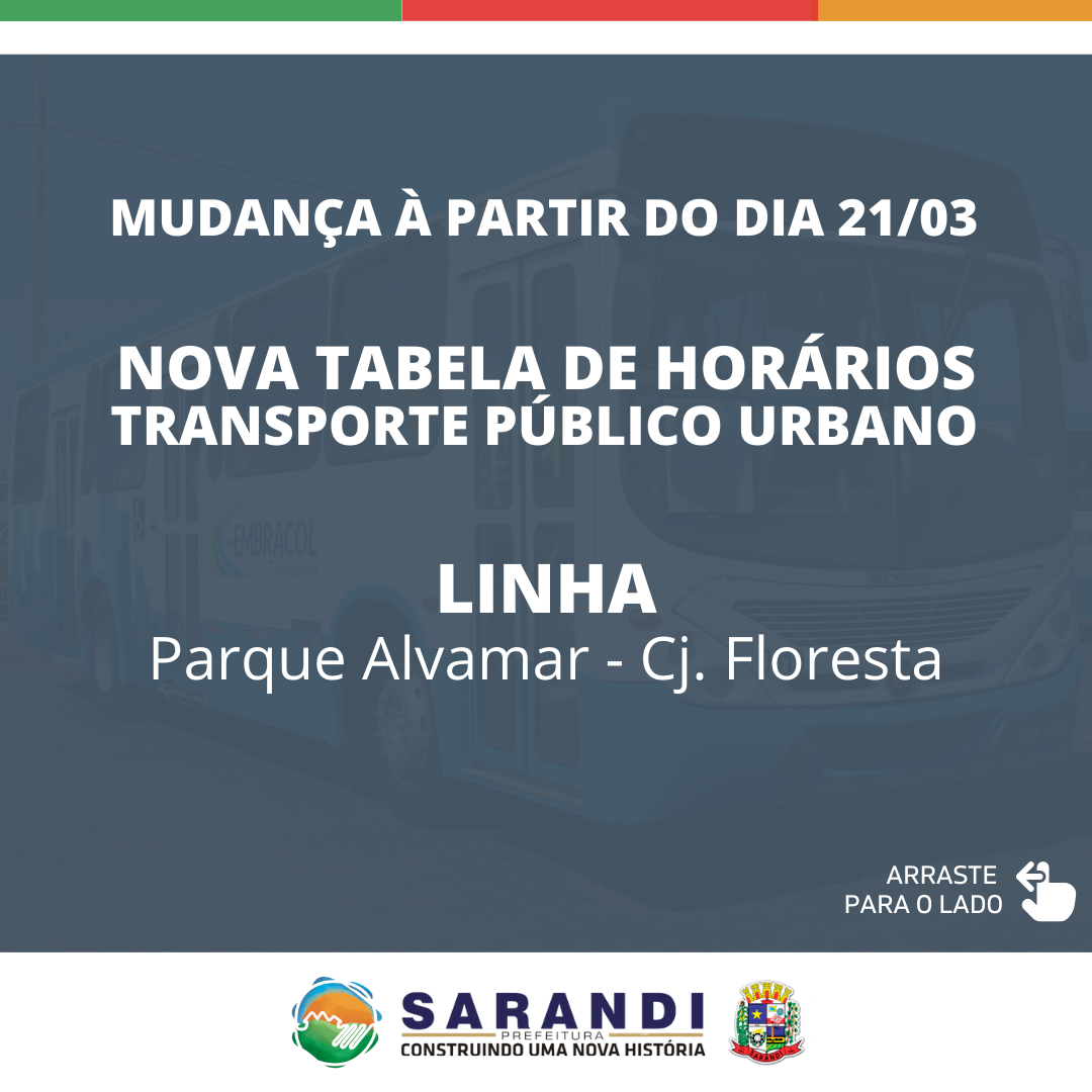 Nova Tabela de Horários do Transporte Público Urbano de Sarandi